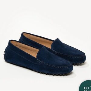 M. Gemi The Felize Suede Moccasins In Midnight Blue